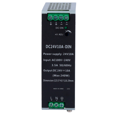 Fonte Alimentação Carril DIN lojaCCTV DC 24V 10A 240W (AC 100-240V)
