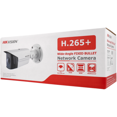 Câmara com fios (PoE) Bullet Branca 4mpx 1.68mm 20m IP67 - Hikvision DS-2CD2T45G0P-I