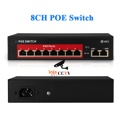 Switch Ethernet/IP - Power Over Ethernet (PoE) 8+2 portas-lojaCCTV LC-SWITCH-PoE-8+2-lojaCCTV LC-SWITCH-PoE-8+2