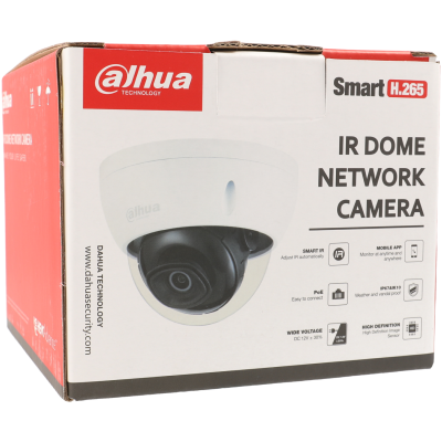 Câmara com fios (PoE) Mini-Dome Branca 2mpx 2.8mm 30m IP67 IK10 - Dahua IPC-HDBW2230E-S-S2