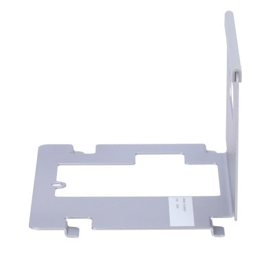 Suporte metálico cinzento em forma de L