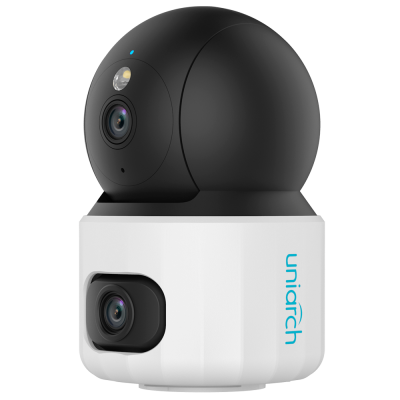 Câmara PT‑IP Uniview UHO‑S3S‑M55F36D Dual Lens 5 MP + 5 MP com Áudio, Auto‑Tracking e Luz de Alerta