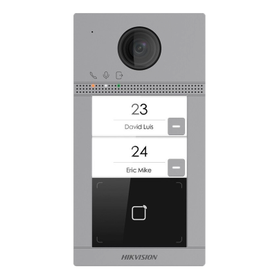 Placa de Videoporteiro Hikvision DS-KV8213-WME1(C)/Flush (IP 2 MP, 2 Botões, IK08)