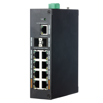 Switch Industrial X-Security 8 portas RJ45 + 2 portas SFP + 1 RJ45 porta [%VAR%] Velocidade 10/100/1000 Mbps-X-Security XS-SWI1108HIPOE-G120DIN