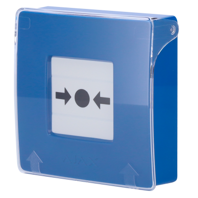 Botão de alarme de incêndio manual azul Sem fios 868 MHz Jeweller Botão de alarme de incêndio ou ativador de cenário-Ajax AJ-MANUALCALLPOINT-BLUE