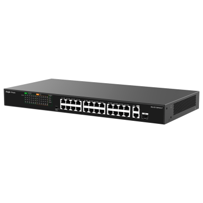 Comutador de rede Cisco Systems cinzento com 24 portas Ethernet e LEDs