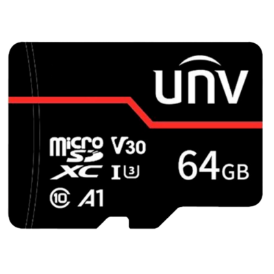 Cartão MicroSD Uniview UV‑TF‑64G‑T‑C 64 GB Classe 10/U1 com Adaptador — Ideal para Vigilância