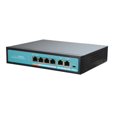 Switch PoE 6 portas (4 portas + 2 uplink)-lojaCCTV SW0604-60-HIPOE