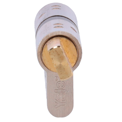 Cilindro metálico de fechadura com marca Yale