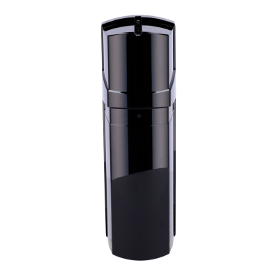 frasco preto cilíndrico com tampa isolado em fundo branco