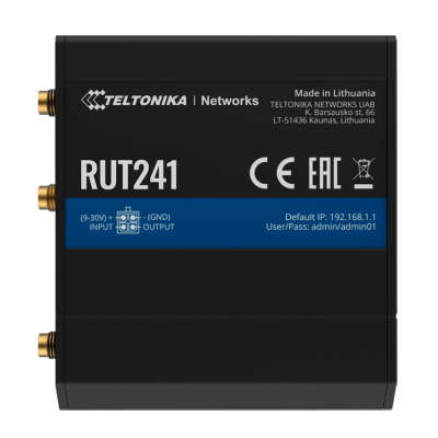 Teltonika Router 4G Industrial 2 portas Ethernet RJ45 Fast Ethernet 4G (LTE) Cat 4 até 150Mbps-TK-RUT241