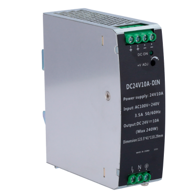 Fonte Alimentação Carril DIN lojaCCTV DC 24V 10A 240W (AC 100-240V)