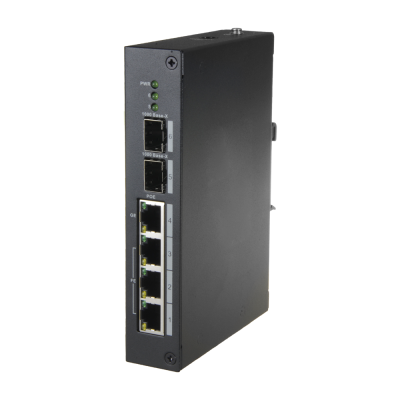Switch PoE X-Security 4 porta PoE + 2 porta SFP de fibra Velocidade 10/100 Mbps-X-Security XS-SW0604-96-DIN-HIPOE