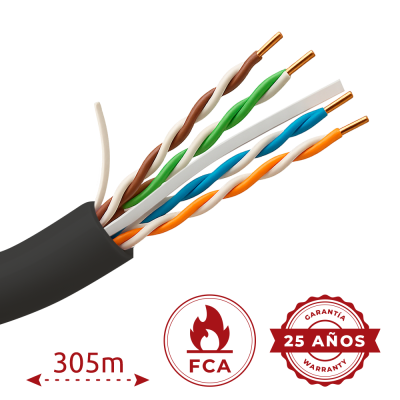 Cabo de rede com fios trançados coloridos e garantia 25 anos