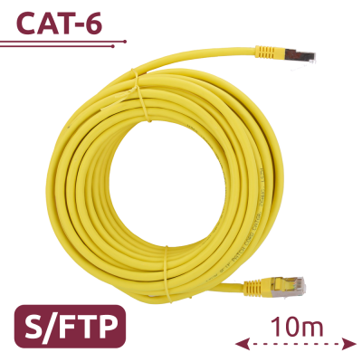 Cabo de Rede Cat6A S/FTP RJ45 10m Amarelo lojaCCTV