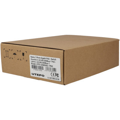 Switch UTEPO 5 portas com 4 portas PoE