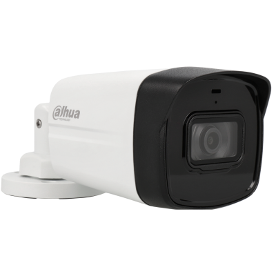 Câmara com fios (Coaxial) Bullet Branca 5mpx 3.6mm 80m Microfone IP67 - Dahua HAC-HFW1500TL-A-S2