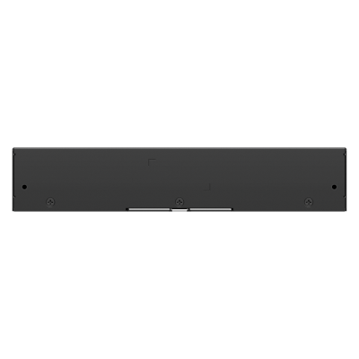 Painel traseiro negro de dispositivo eletrónico com parafusos e furos