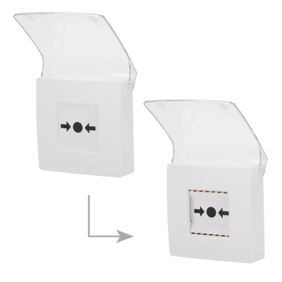 Ajax Botão de parede sem fios para ativação manual do alarme de incêndio Sem fios 868 MHz Jeweller-Ajax AJ-MANUALCALLPOINT-WHITE