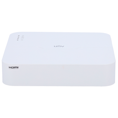 Equipamento eletrónico branco da marca Uniview com logótipo HDMI