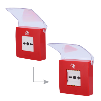 Botão de alarme de incêndio manual vermelho Sem fios 868 MHz Jeweller Botão de alarme de incêndio ou ativador de cenárioEEE-Ajax AJ-MANUALCALLPOINT-RED