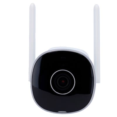 Câmara de vigilância branca com antenas