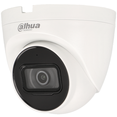 Câmara de segurança dome branca com logotipo Dahua Technology