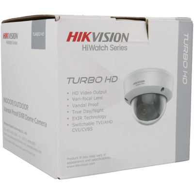 Câmara com fios (Coaxial) Mini-dome 2mpx 2.7mm 40m  - Hikvision HWT-D320-VF