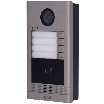 Placa Exterior de Videoporteiro Uniview UV-OEU-202S-HMK4 (IP, 4 apartamentos)