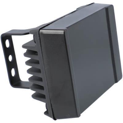 Dispositivo eletrônico preto com ventoinhas e suporte lateral