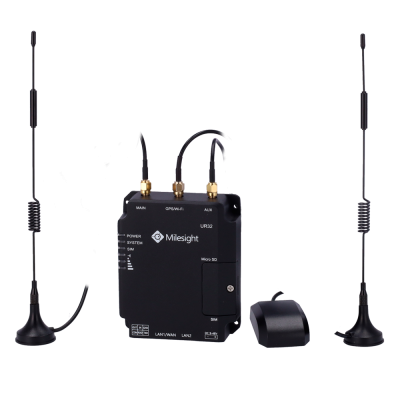 Milesight Router Industrial 4G GPS 2 portas Ethernet RJ45 10/100-MS-UR32-L04EU-G