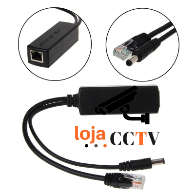 Power Over Ethernet (PoE) Splitter - RJ45 + 12 VDC-lojaCCTV LC-POE-SPLITTER-12V-lojaCCTV LC-POE-SPLITTER-12V
