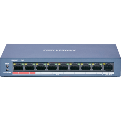Switch Hikvision PRO 9 portas com 8 portas PoE-Hikvision DS-3E0109P-E/M(B)-Hikvision DS-3E0109P-E/M(B)