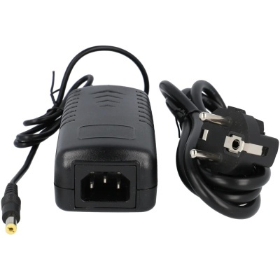 Carregador e cabo com ficha elétrica europeia e conector DC amarelo