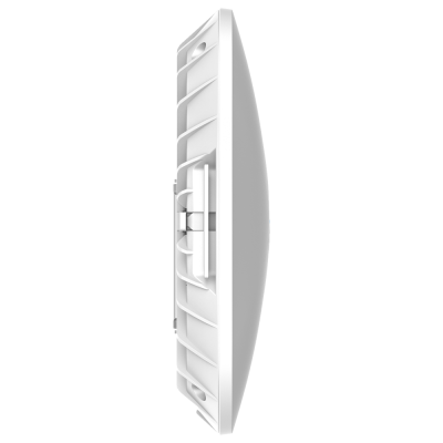 Luminária de teto branca redonda vista de lado