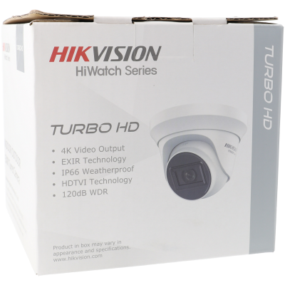 Câmara com fios (Coaxial) Turret 8mpx 2.7mm 70m  - Hikvision HWT-T281-M
