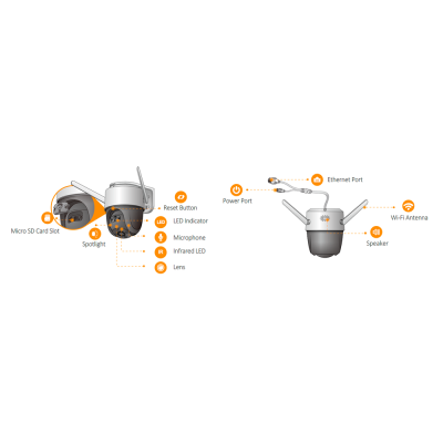 Câmara PT Wi-Fi 4 MP Exterior Imou IPC-S41FEP-0360B-IMOU