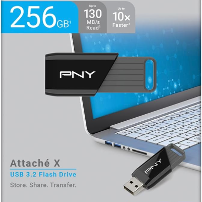 Pen drive USB 256GB PEN USB 3.2 PNY Attaché X Armazenamento portatil tablet ipod NOVO SELADO