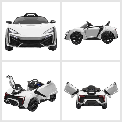 Carro elétrico tipo Lamborguini branco para crianças brinquedo