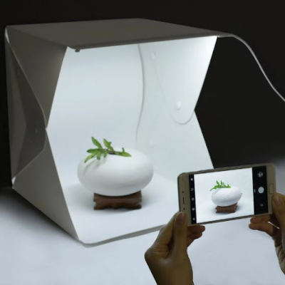 Kit Mini Estúdio de Fotografia com Luz LED Varias Telas Coloridas