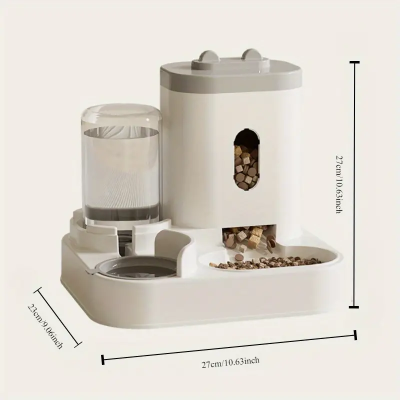 Dispensador comida e agua para gato e cão integrado 2 em 1