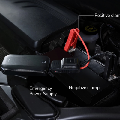 Booster carregador emergência baterias carro 12V power bank USB e lanterna