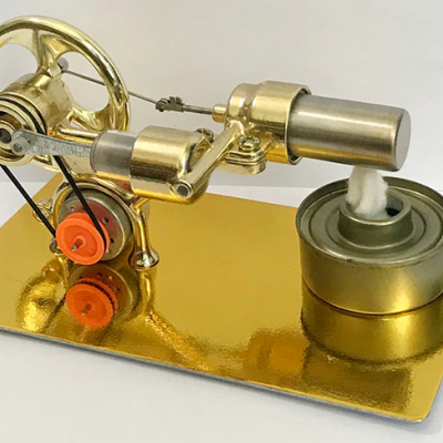 Motor Stirling Mini Modelo ar quente com gerador dínamo eletricidade LED