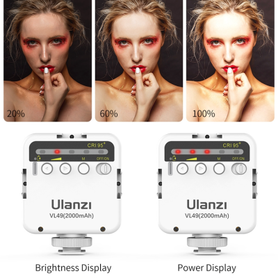 ULANZI VL49 6w LED Camara vídeo bateria 2000mah 5500k iluminação fotográfica