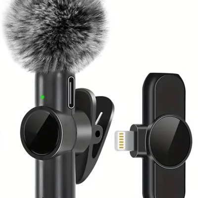 Microfone Lapela Sem Fios iPhone iOS Redução de Ruído Lightning Vídeo Podcast Entrevistas TikTok YouTube Lives