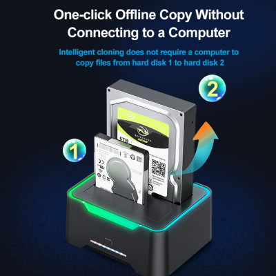 Dock HDD para clonar discos rígidos SATA 2.5" 3.5" USB