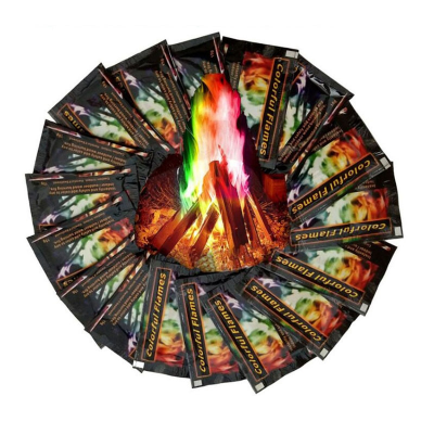 Fogo mágico efeitos cores em fogueira pirotecnia