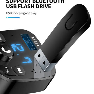 Transmissor FM leitor USB Bluetooth carregador USB Mãos Livres isqueiro carro NOVO