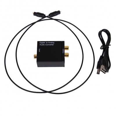Conversor Audio Digital Fibra Óptica Coaxial para RCA Analógico