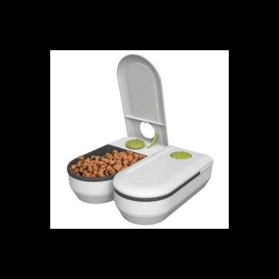 Alimentador dispensador duplo cão gato animais com temporizador até 48h gelo